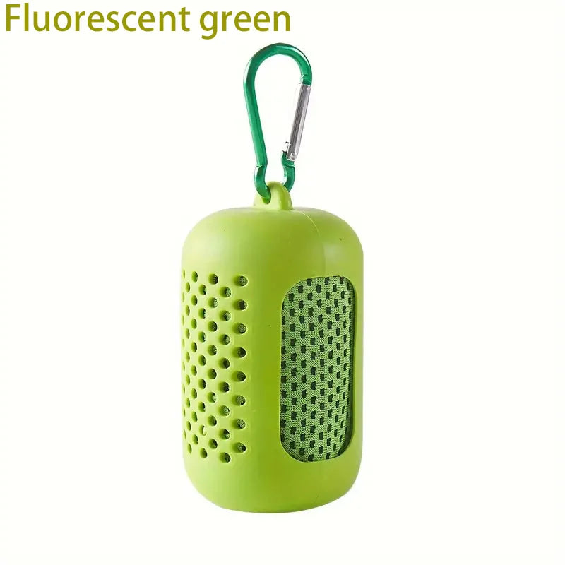 1PC Circular Silicone Wrapped Cold Towel Cooling Towel Quick Drying Microfiber Towels Beach Accessories Towel Sport Fitness