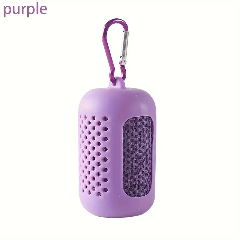 1PC Circular Silicone Wrapped Cold Towel Cooling Towel Quick Drying Microfiber Towels Beach Accessories Towel Sport Fitness