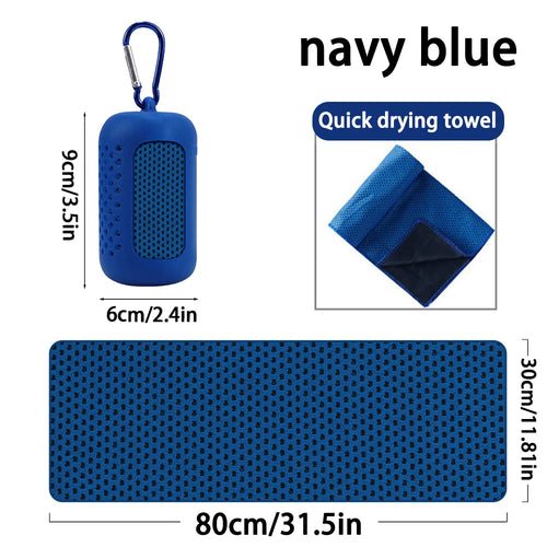 1PC Circular Silicone Wrapped Cold Towel Cooling Towel Quick Drying Microfiber Towels Beach Accessories Towel Sport Fitness