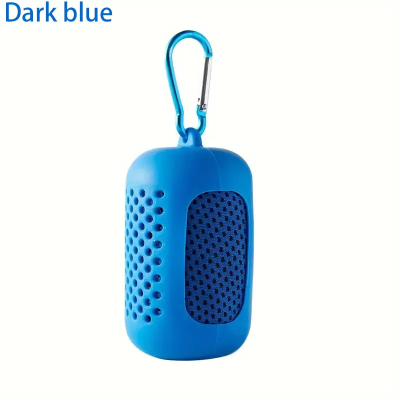 1PC Circular Silicone Wrapped Cold Towel Cooling Towel Quick Drying Microfiber Towels Beach Accessories Towel Sport Fitness