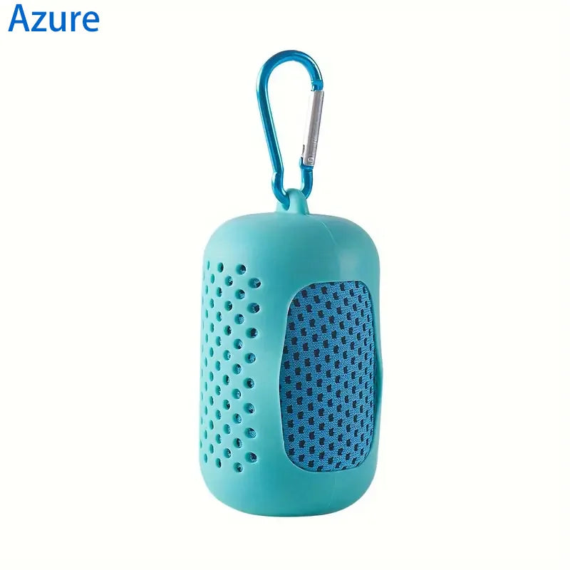 1PC Circular Silicone Wrapped Cold Towel Cooling Towel Quick Drying Microfiber Towels Beach Accessories Towel Sport Fitness