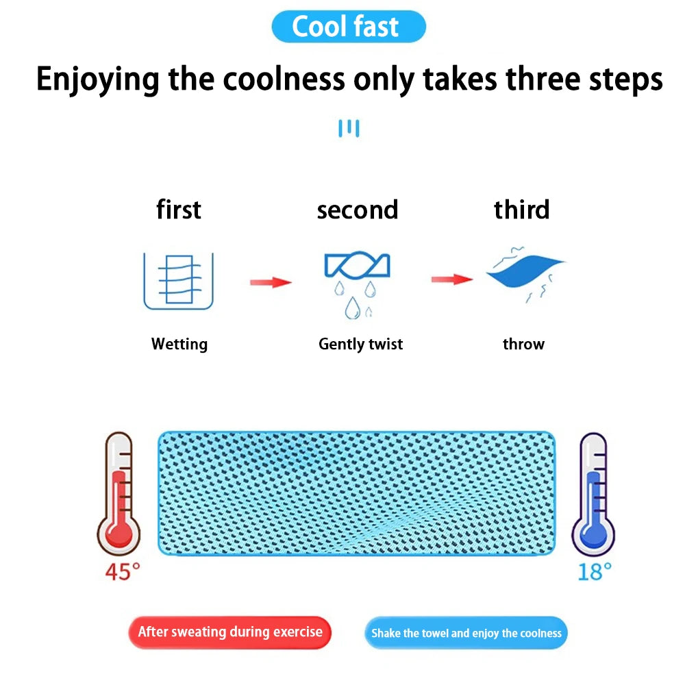 1PC Circular Silicone Wrapped Cold Towel Cooling Towel Quick Drying Microfiber Towels Beach Accessories Towel Sport Fitness